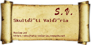 Skultéti Valéria névjegykártya